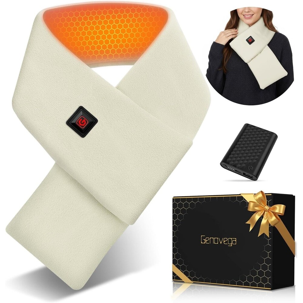 Heated Scarf Rechargeable USB Neck Warmer Valentine Gift Mom Couple Wife NIB